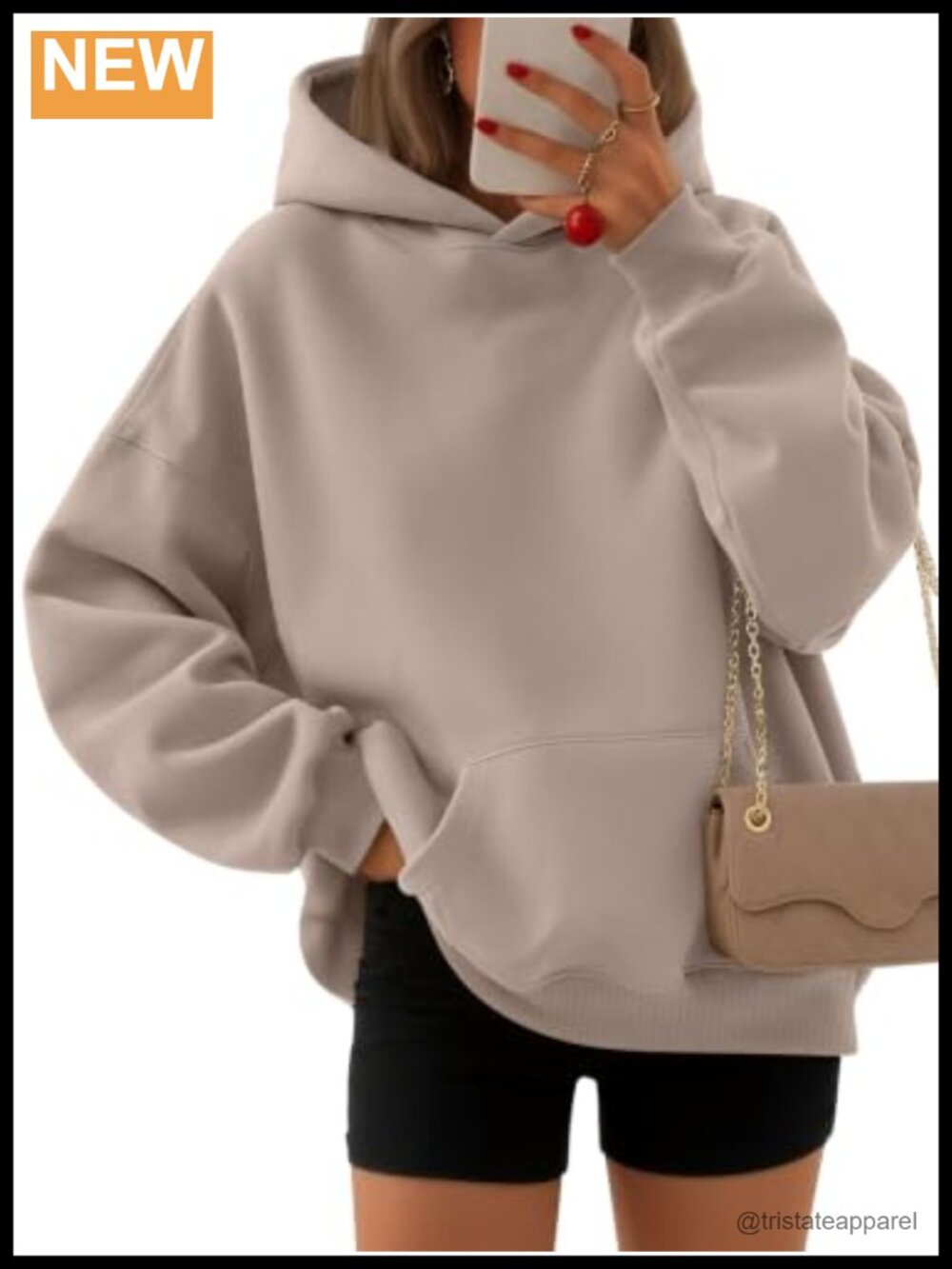 Oversized Hoodie Fleece Sweatshirt Cotton Polyester Pullover Women